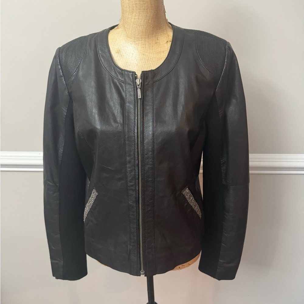 Badgley Mischka‎ leather jacket L